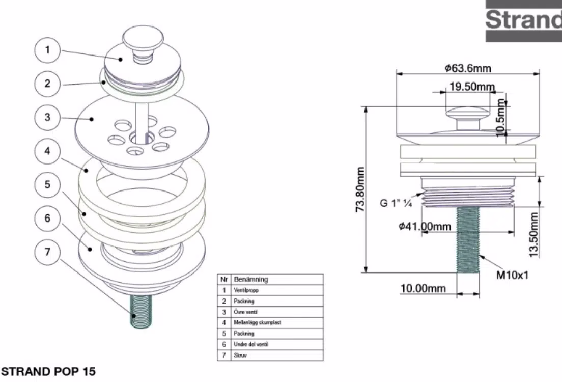 BOTTENVENTIL POP-15